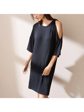 Lou & Grey Tie Shoulder Signature Soft Black Dress